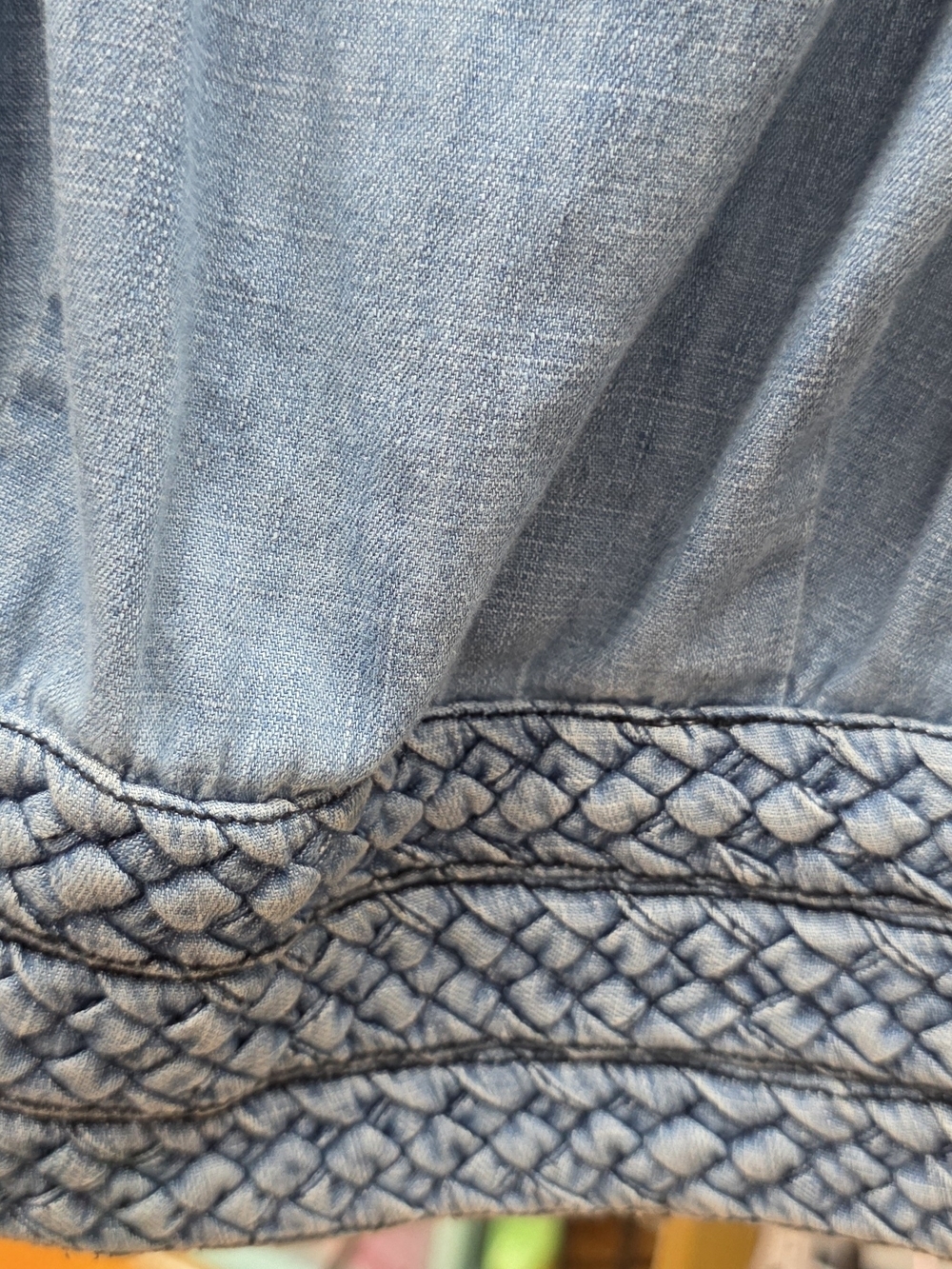 Maeve Anthropologie Light Blue Braided-Strap Denim Bib Top Sz 6 - Picture 4 of 9